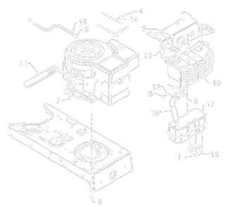 Engine Accessories, Muffler Diagram and Parts List for 13AN695G372 1999 Yard Machines Lawn Tractor